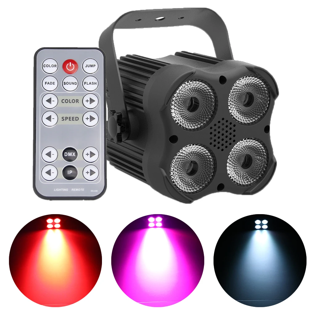 25W Four Eyes LED Flat Par 4x8w RGBW 4IN1  Color Lighting DMX512 For Disco DJ Projector Machine Party Decoration Purple