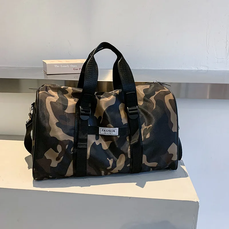 Camouflage Nylon Travel Bag Large Capacity Female Messenger Duffle Bag Shoulder Weekend Travel Bags For Women