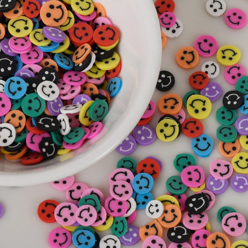 

20g/Lots Smile Polymer Clay Sprinkles for Crystl Slime Round Fake Cake Decoration DIY Crafts Making Nail Arts Accessories 5mm