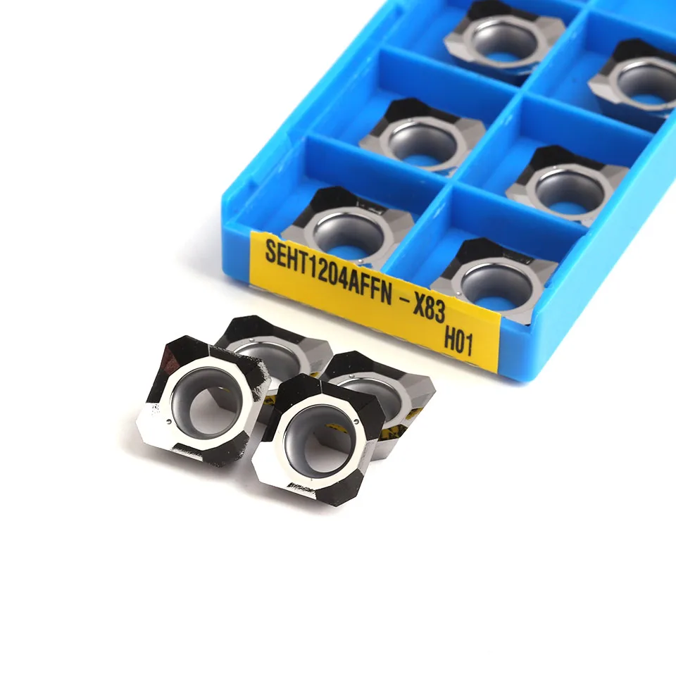 SEHT1204 AFFN X83 H01 Carbide Milling Cutter Blade Aluminium Tembaga Akhir Wajah Bubut Penggilingan CNC Alat Penggilingan Pemotong