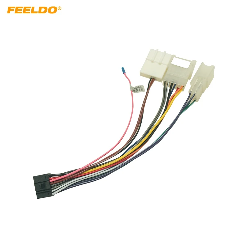 

FEELDO 16P Car Head Unit Wire Harness Adapter For Toyota OEM Car Radio Harness With 3-Terminal #FD2771