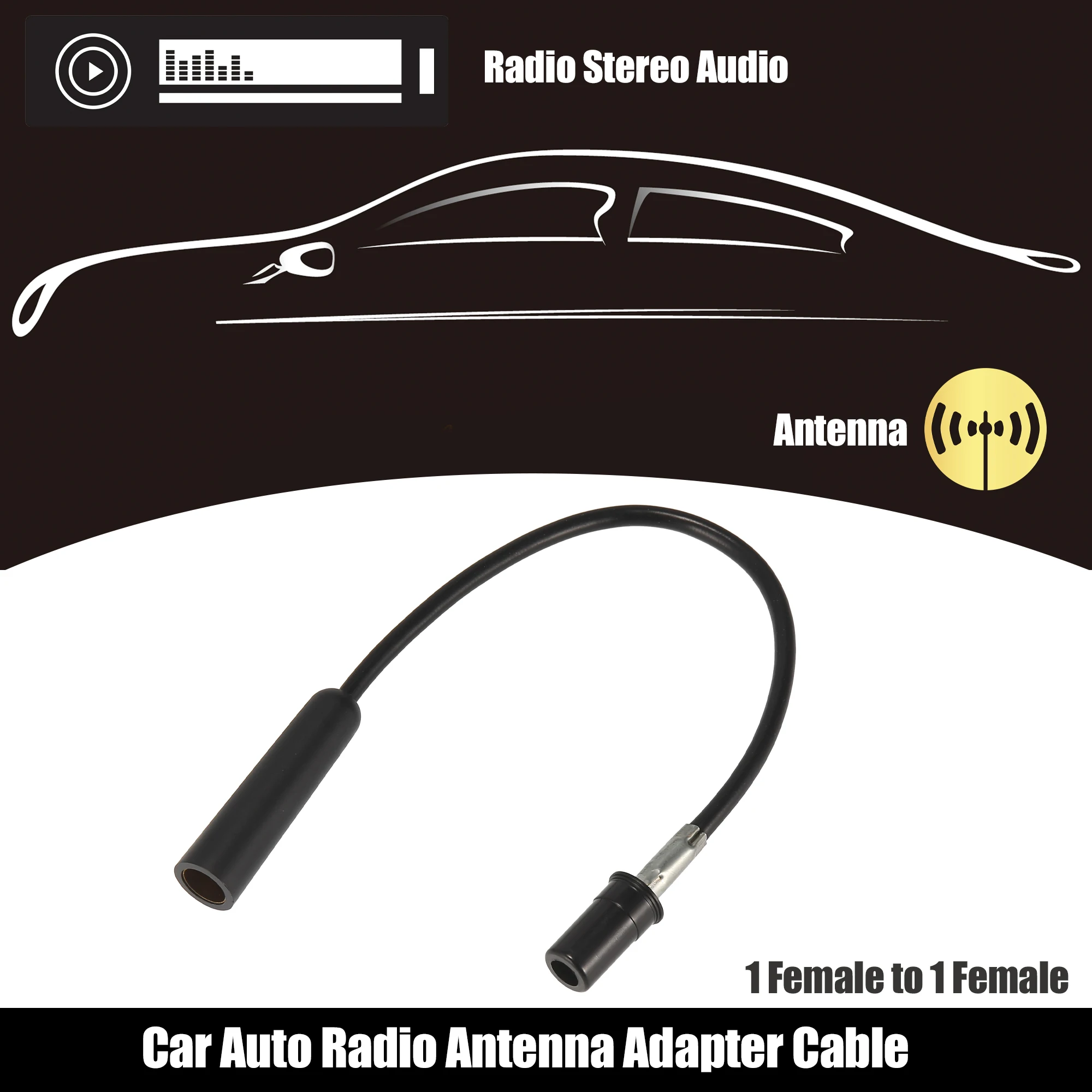 X Autohaux Car Radio Antenna Adapter Cable FM AM Stereo Audio Connector Cable for Chrysler for Dodge for Ford for GM 2002-Up