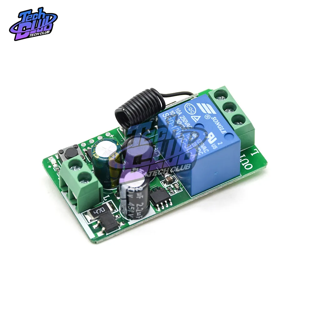 433MHz 220V 10A 1CH 1 Way Ch Channel Wireless RF Remote Control Board Transmitter Receiver Relay Switch Module