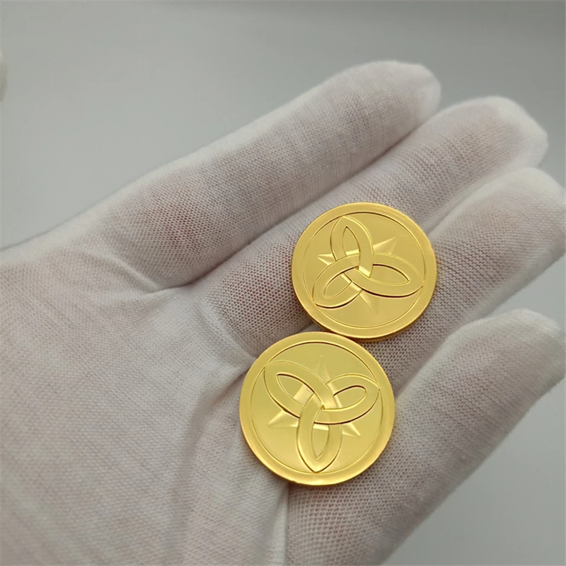 Game Impact Mora Cosplay Metal Coins Alloy Coin Accessories Props