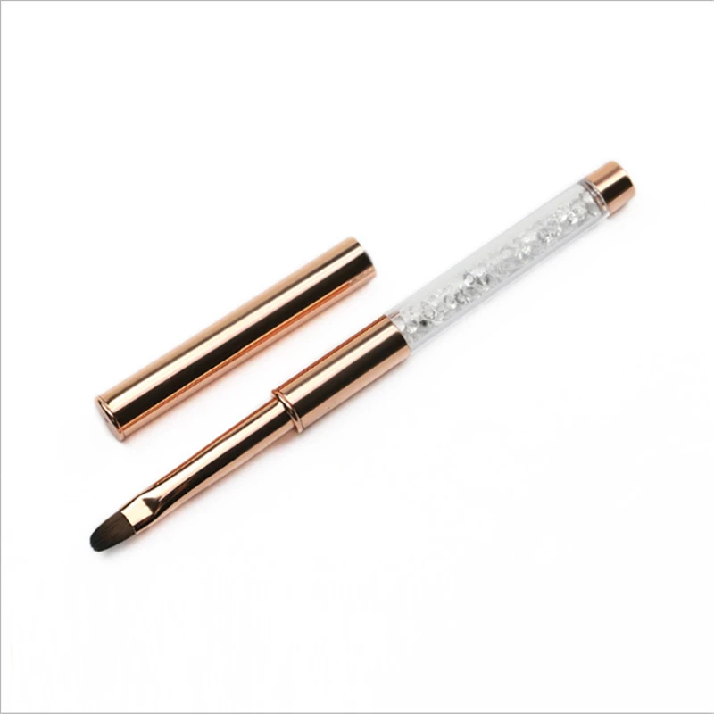 

1 pcs Manicure UV Gel Brush Pen Rosegold Metal Nail Art Painting Drawing Brush Phototherapy Tools