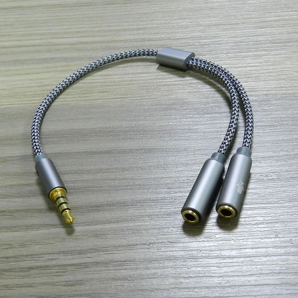 Adapter słuchawkowy mikrofon słuchawkowy Y kabel splittera 3.5mm AUX Stereo Audio męski na 2 żeńskie oddzielne wtyczki mikrofon Audio