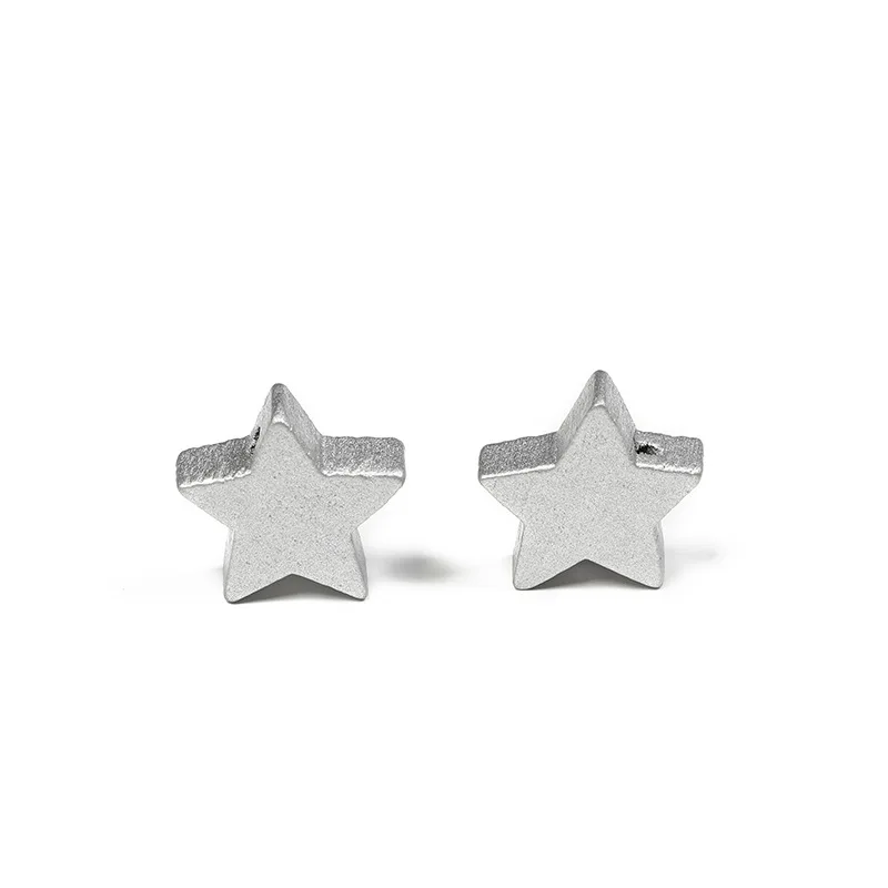 DIY 50Pcs Golden And Sliver Five-pointed Star Wood Chips Spacer Beads Handmade Custom Decorations Craft Baby Toys Accessories