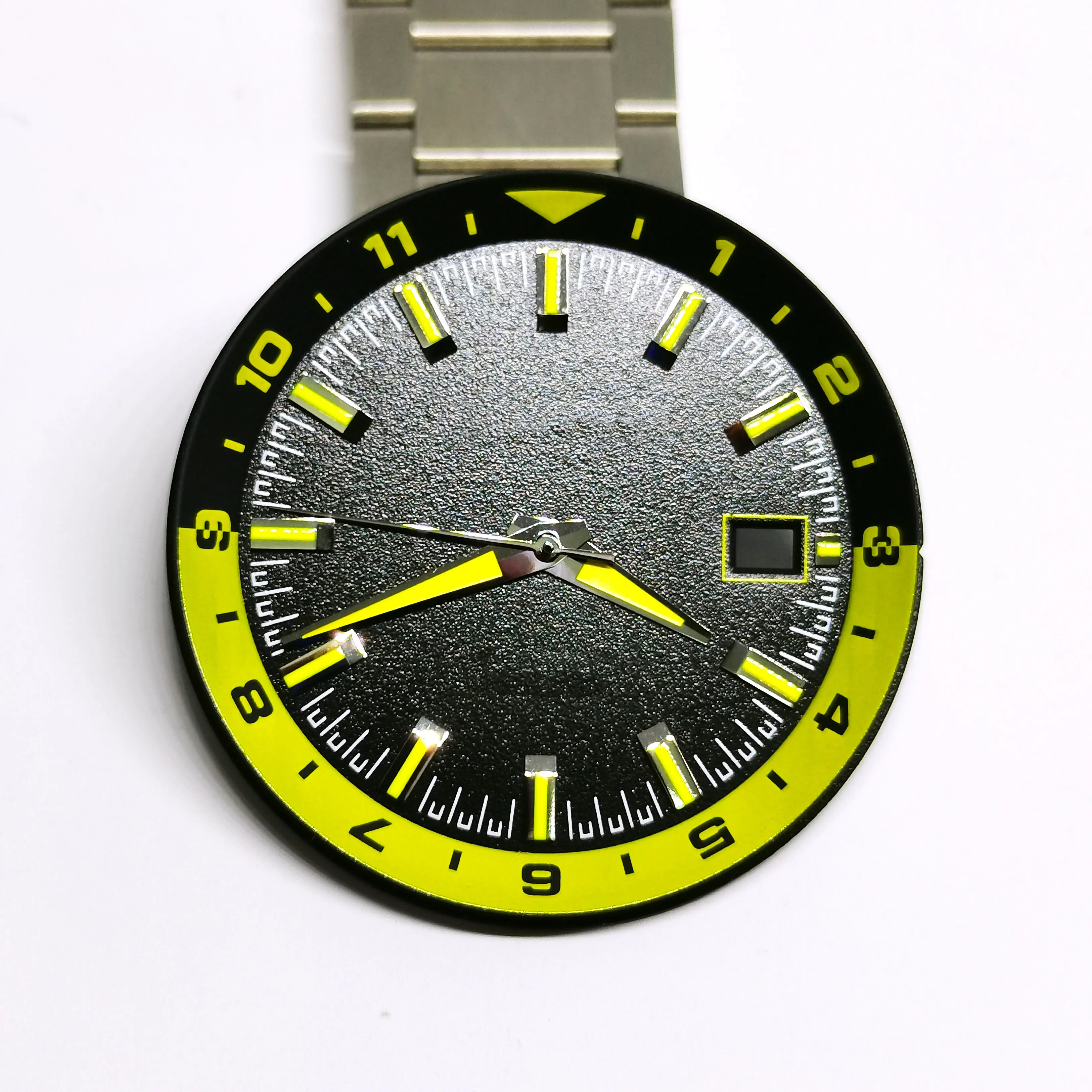 New Watch Part 36.8MM Dial Add Hands Green Luminous Fit NH35 Automatic Movement