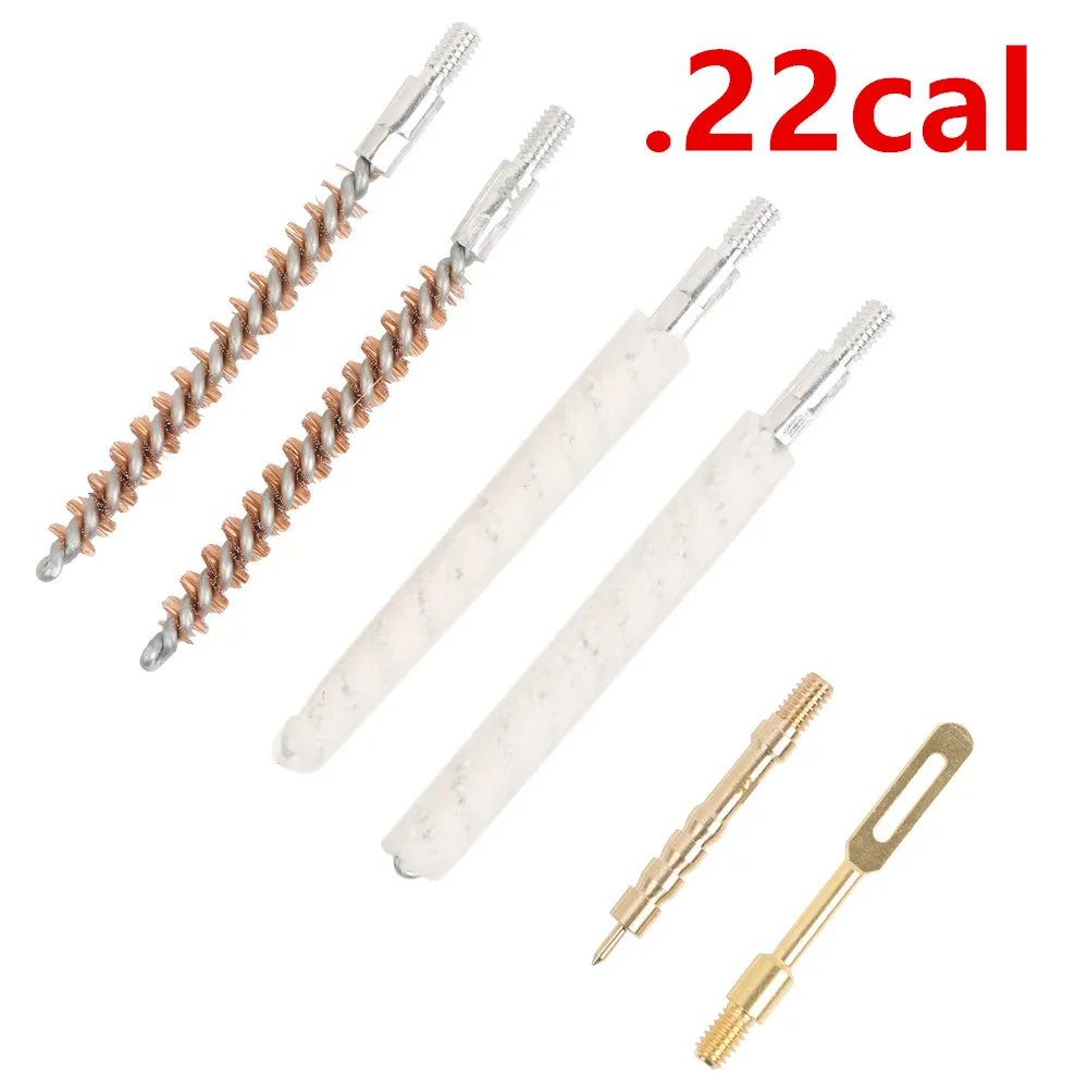 Gun Cleaning Rod Brush Head Kit .30cal .22cal 9mm Rifle Pistol Cleaning Tool 6pcs