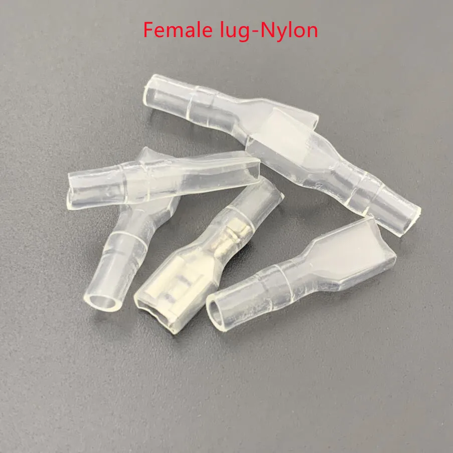 500PCS/1LOT Nylon/Silicone Flag/Round Female Lug sheath Cover Insulation Terminal Sleeve 2.8mm 4.8mm 6.3mm 110 187 250