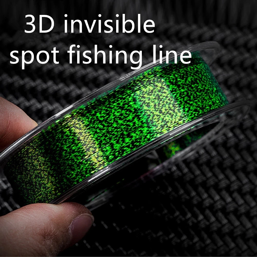 50m 3D Invisible Spoted Super Strong Carp Fishing Line Speckle Fluorocarbon Coated Monofilament Fishing Line