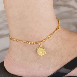 Nidin Hot Sale A-Z Initial Letter Anklet For Women Charm Anklets Bracelets Extender Chain Alphabet Foot Accessories Jewelry