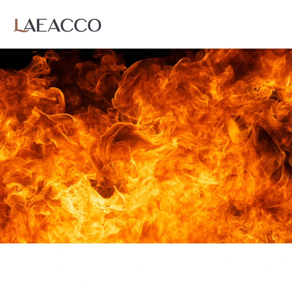 Laeacco Fire Burning Flame Fireplace Wallpaper Party Decor Portrait Photography Backdrop Photo Background Photocall Photo Studio