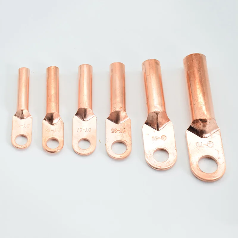 1pc Cable Connector Crimping Type Copper Terminals copper cable terminal Tube DT-10 DT-16 DT-25 DT-35 DT-50 DT-70 mm2