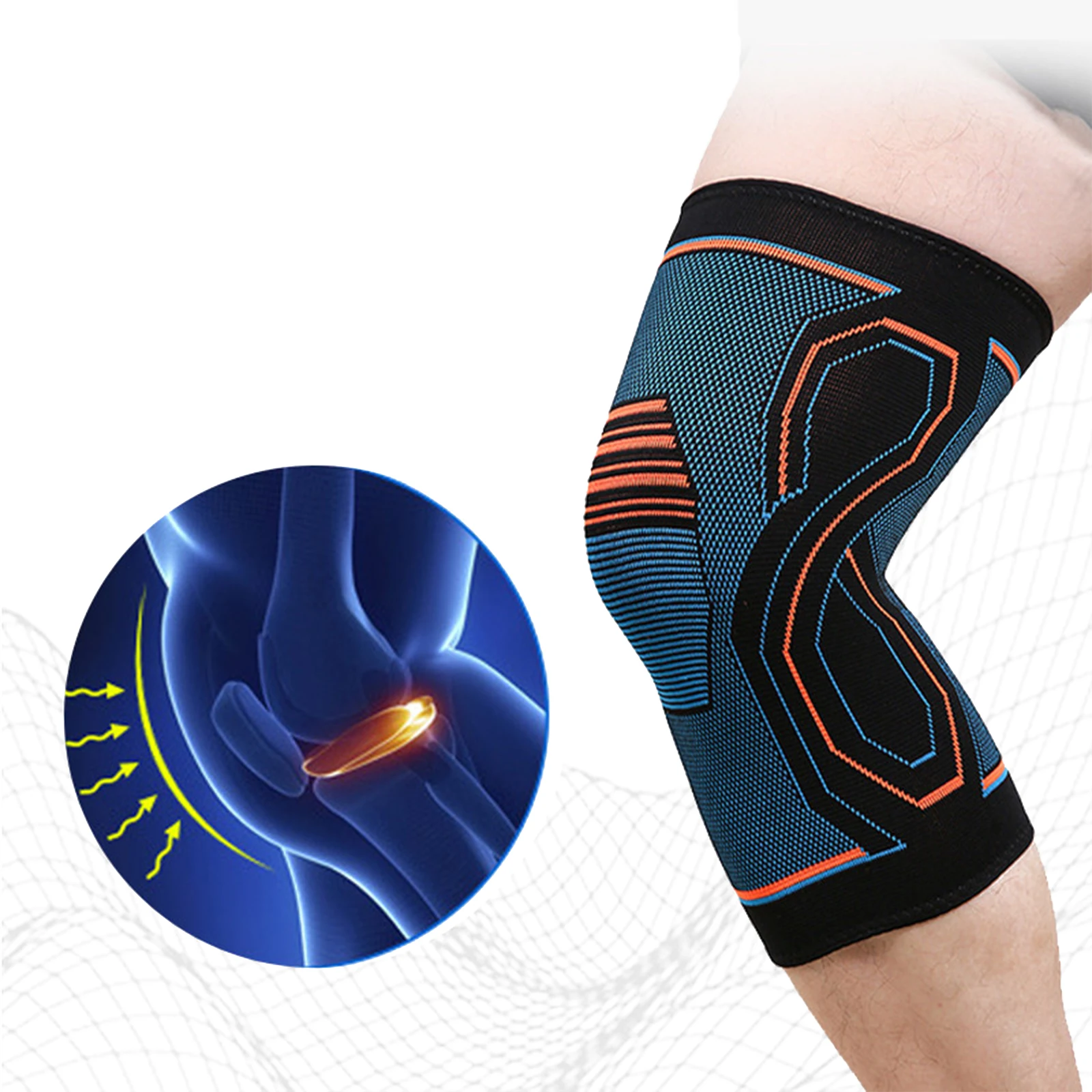 Rodillera de compresión para adulto, soporte de rodilla para entrenamiento, alivio del dolor articular, correr, ciclismo, baloncesto, tejido