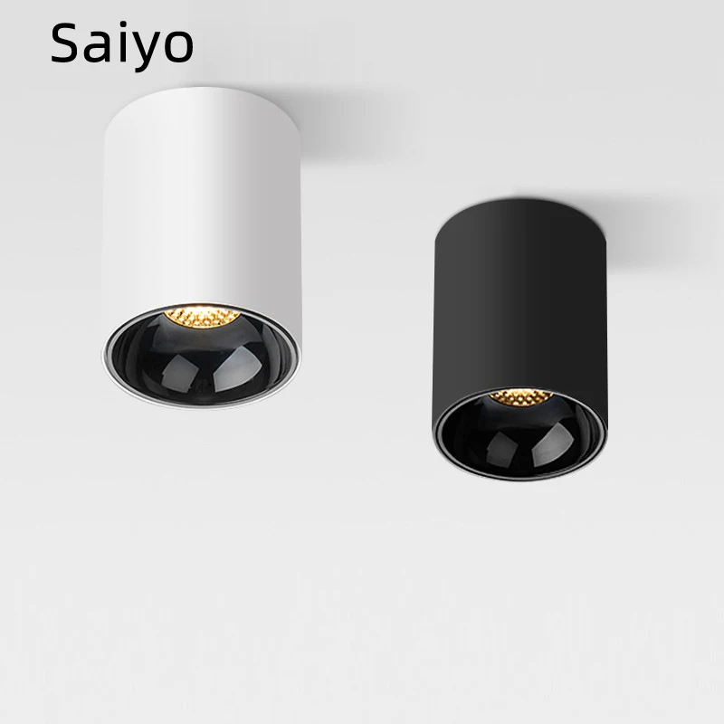 Saiyo Led Spot Light Surface Mounted Ceiling Spots Round Lamp 7W 10W 15W Downlight 110V 220V For Home Kitchen Indoor Lighting