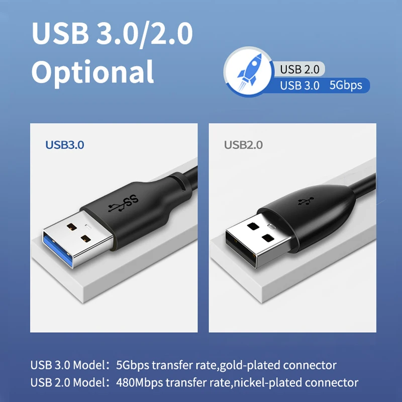 CABLETIME USB do USB 3.0 typ męski kabel przedłużacz USB do chłodnicy dysk twardy USB3.0 kabel do przesyłania danych C266