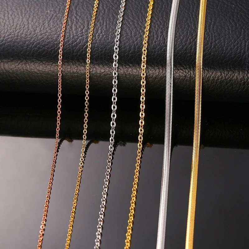Vnox DIY Link Chain naszyjnik z zapięciami homara dla kobiet tworzenia biżuterii Colar 20"