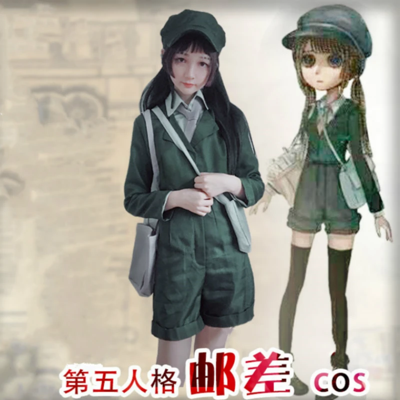 

Anime Game Identity V Cosplay Costume Postman Halloween Party Wear Costumes Cosplay Props Clothing Set With Hat Bag