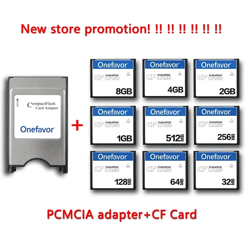 128MB 256MB 512MB 1G 2G 4GCompact Flash Card Industrial CF Memory card With PCMCIA adapter For CNC IPC Numerical control machine