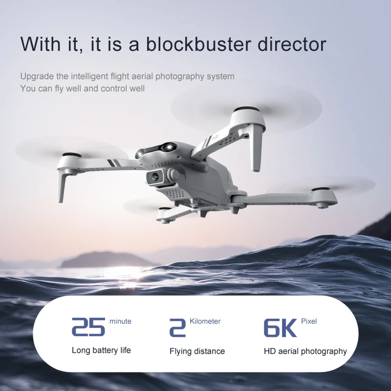 F10 RC Helicopters Gift GPS Drone VR 4K/6K HD Smart Follow Me Aerial Photography Folding Quadcopter With Dual Camera Free Return