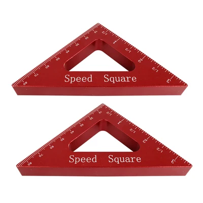 45 Degree Aluminum Alloy Angle Ruler Inch Metric Triangle Ruler Carpenter's Workshop Woodworking Square Multifunction Tool