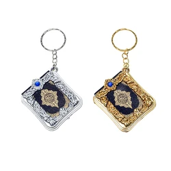 1 Pcs New Muslim Keychain Resin Islamic Mini Ark Quran Book Real Paper Can Read Pendant Key Ring Key Chain Religious Jewelry