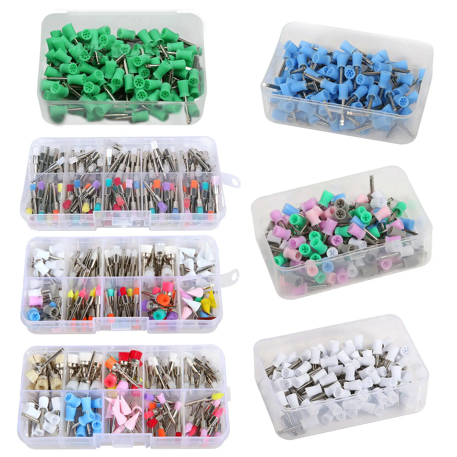 

100PCS Colorful Mixed Dental Equipment Polishing Cups Bursh Prophy Teeth Polisher Rubber Material Fit contra angle handpiece