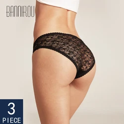 3pcs Sexy Panties For Women Underwear Lace Transparent Panties Free Shipping Underwear Women's Lingerie Intimates BANNIROU