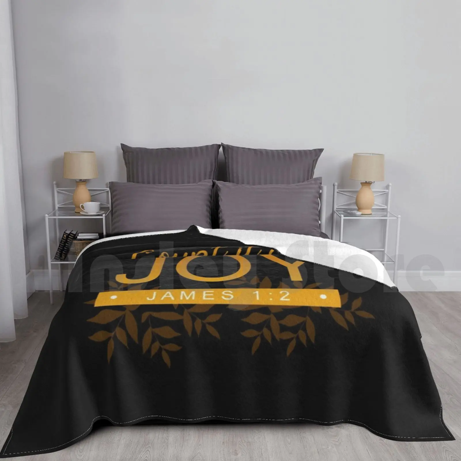 Count It All Joy-Gold And Black Blanket Super Soft Warm Light Thin Jw Jw Ministry Jw Souvenirs Jw Gifts Jw Gift