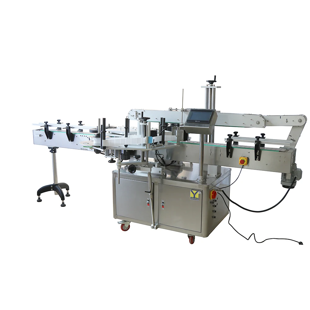 MT-500 Hoàn Toàn Tự Động 2 Mặt Phẳng Nhãn Applicator Chai Vuông Keo Dán Nhãn Máy