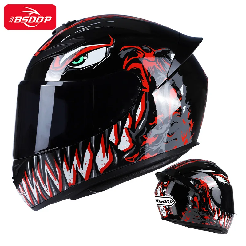 New Spot Morel ABS Venom Helmet Motorcycle Big Tail Full Face Helmet Racing Motorcycle Running Helmet Men Women Four Seasons