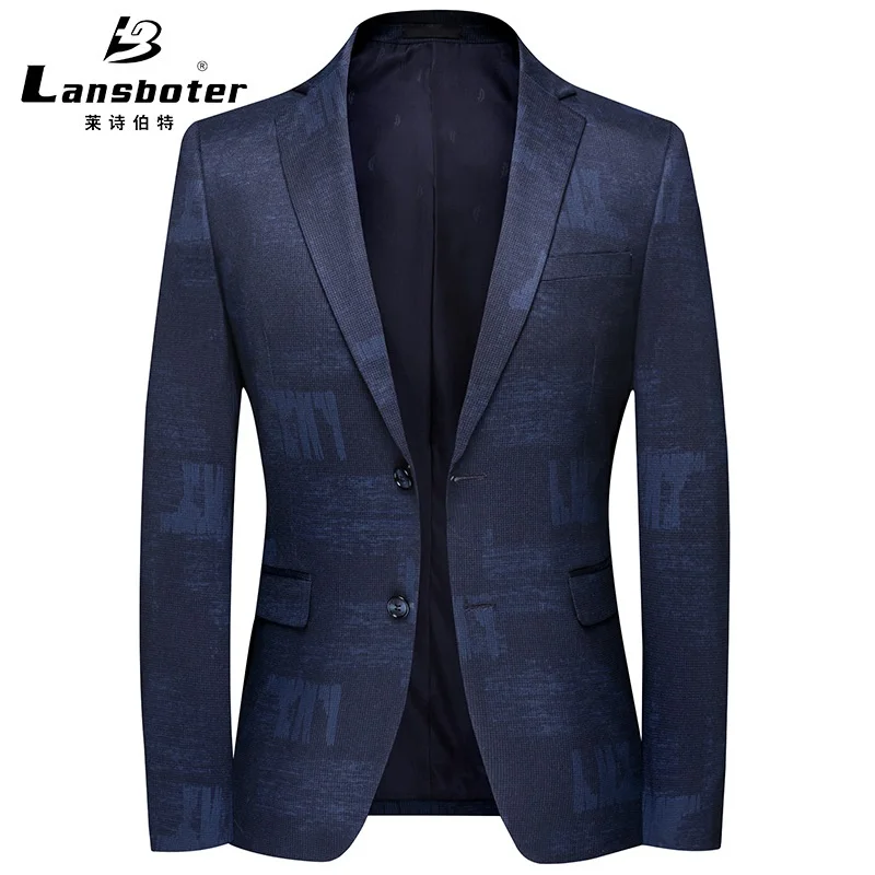 

British Stylish Blue Blazer Men Quality Slim Fit Two Buttons Suit Jacket Men Terno Masculino Blazers Working Blazer Dress FS-203