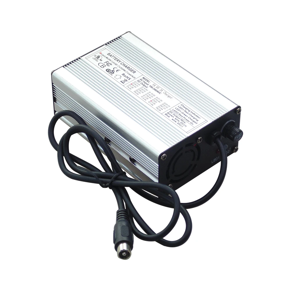 AC 110v/220V DC output  54.6v li-ion battery charger 13S 48V 4A battery charger with fan