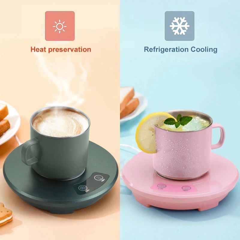 Cup Heater Hot and Cold Cup Coaster One-Key Mug Warmer Hot Tea Makers Coffee Warmer Coaster Cup Heaters Coffee Milk Tea