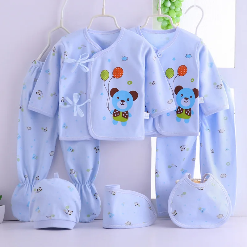 

0-3M Newborn sets Baby suits 7PCS/SET for all seasons Cotton tree bear infant kids clothes Good quality Factory wholesale