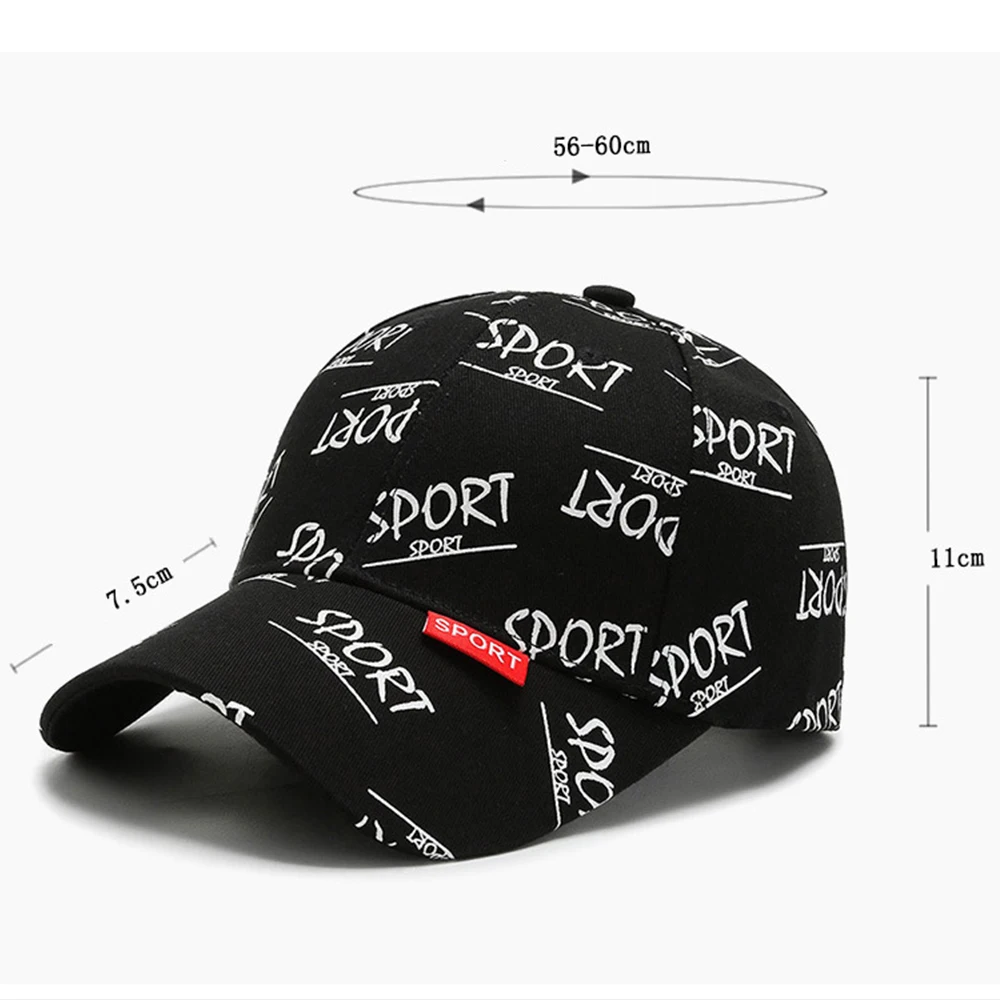 FS Trendy Black White Letter Print Baseball Cap For Men Women Snapback Hip Hop Caps Cotton Trucker Hats Casquettes Hommes 2024