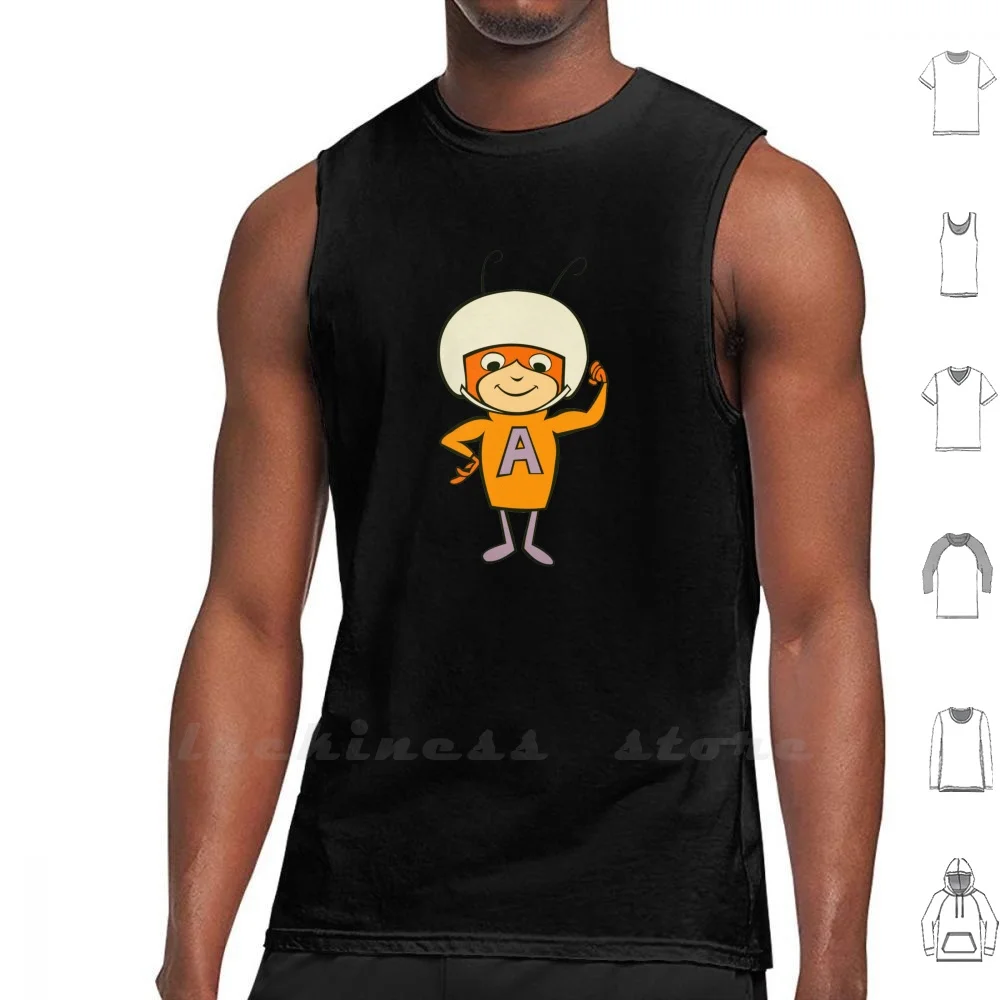 Atom Ant - Tv Series Sleeveless Tank Top Vest Cotton Atom Ant Superheroes Tv Series Cartoons Retro Vintage Hanna Barbera Social