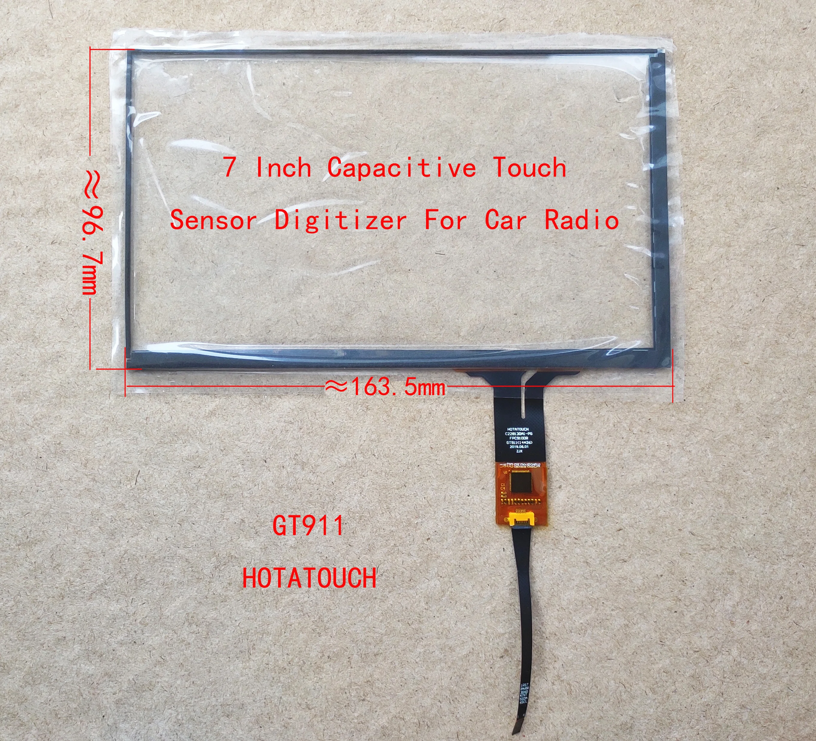 

7 inch Capacitive Touch Screen Digitizer Sensor Glass Paenl For Car Radio GT615 GT911 6pin 163.5*97mm HOTATOUCH Universal