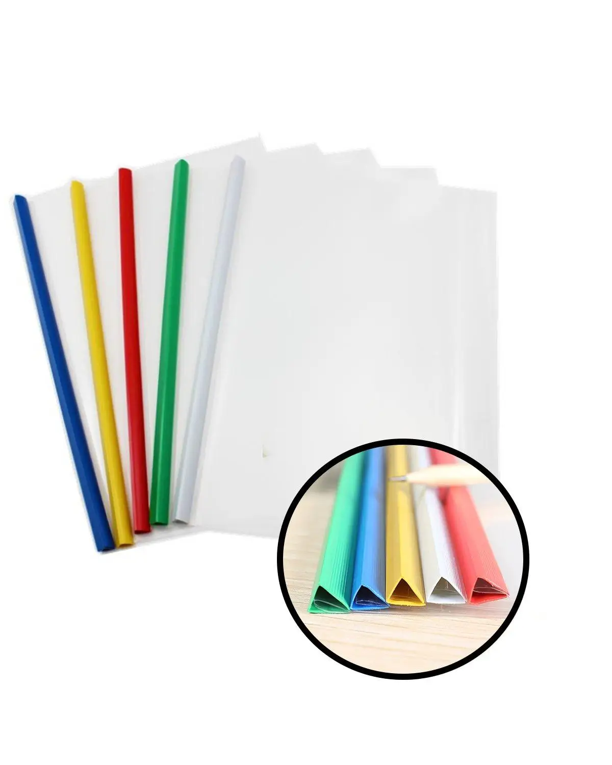 5 PCS Standard Sliding Bar Translucent Design Project File Report Covers For A4 Paper File Resume School Office Organizer Binder
