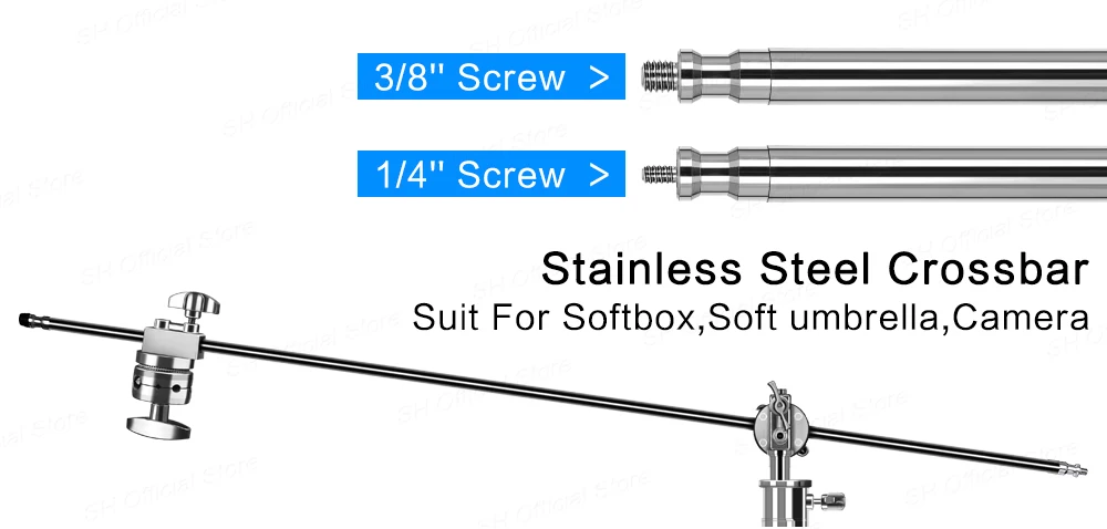 260cm Stainless Photography Tripod C-stand Light Stand 100% Metal 8.53ft With Boom Arm Professional For Photo Studio Softbox