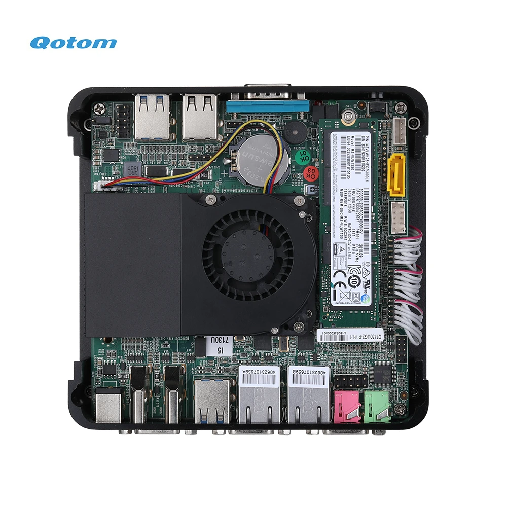 Qotom Core I3 I5 PC Mini dengan DDR4 RAM M.2 NVMe SSD Perangkat Keras Komputer Desktop Mini Portabel X86