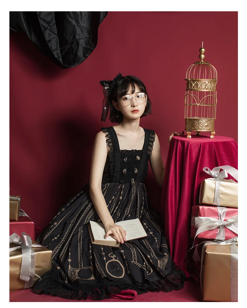 Robe princesse lolita pour filles, douce, vintage, mignonne, imprimé victorien, kawaii, gothique, lolita jsk loli cos