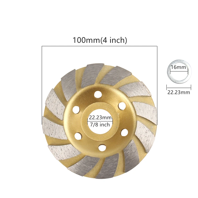 Imagem -03 - Heda 100 mm Polegada Diamante Roda de Moagem Disco Escultura Tigela Forma Copo Concreto Granito Pedra Cerâmica Corte Ferramentas Elétricas