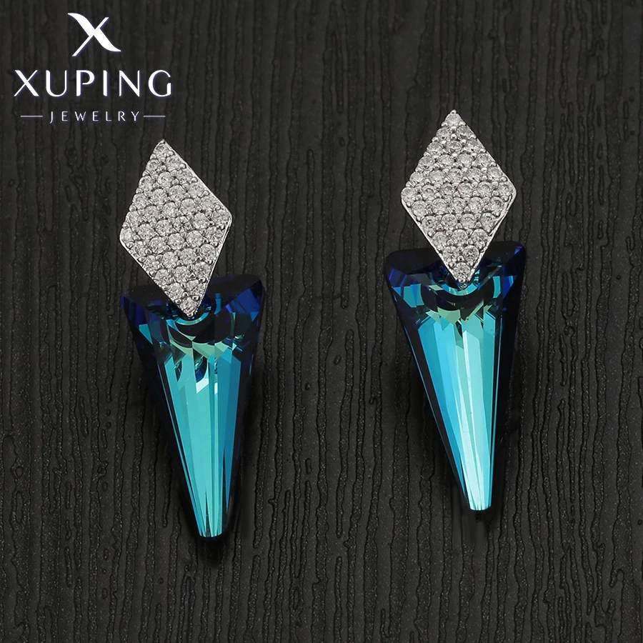 Xuping Jewelry Luxury Fashion Elegant Women Crystal Earrings of Rhodium Color  20606