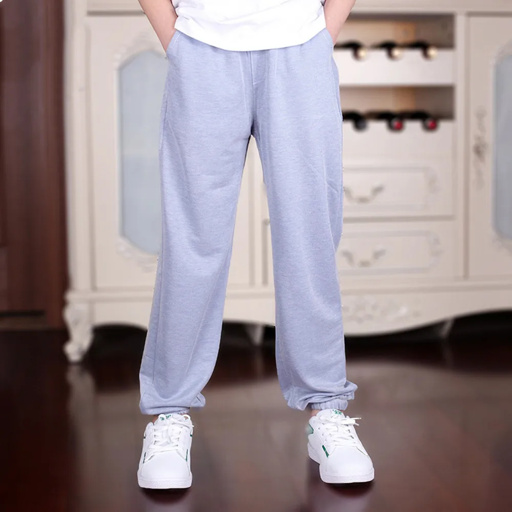 4-18T Boy Summer Trousers  Teenagers Clothes For Boys Solid Casual Elastic Waist Thin Anti-mosquito Comfortable Soft Casual Pant