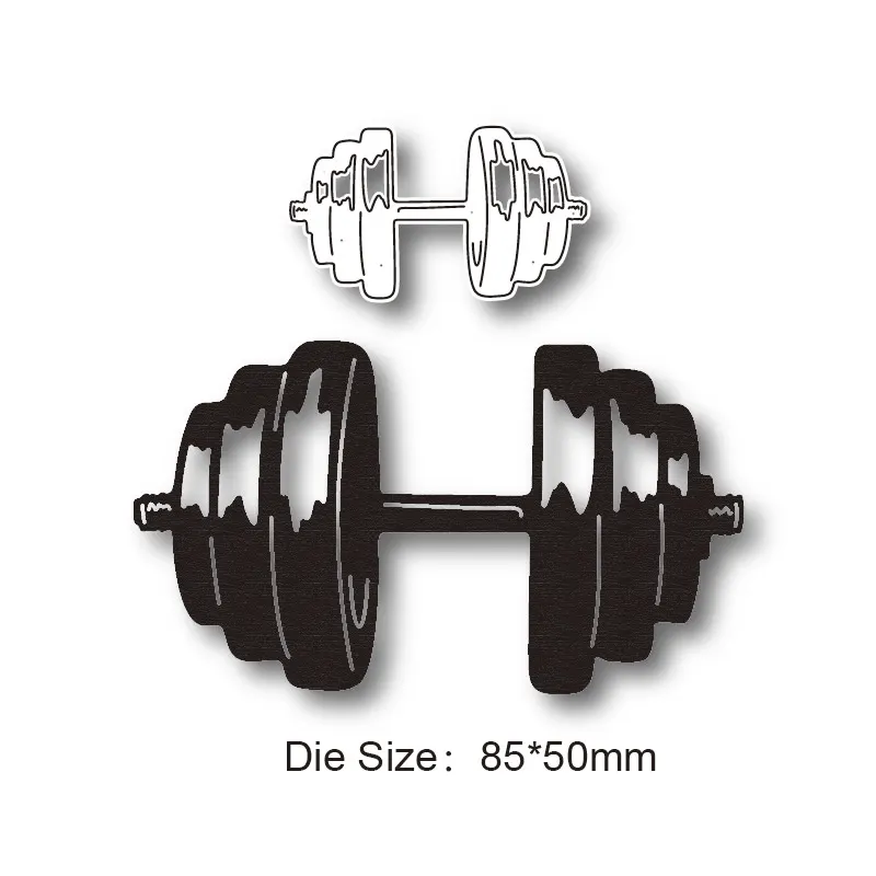 2021new metal cutting mold die dies Men's fitness dumbbells decoration background scrapbook greeting card  craftsblade punching