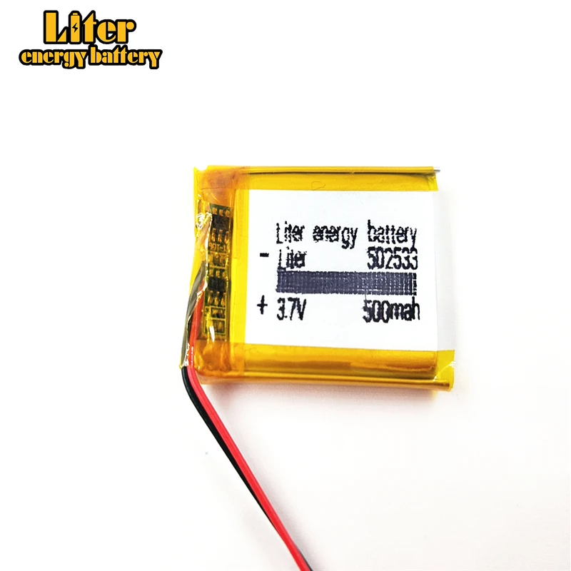 Liter energy battery 3.7V 500mAh 502533 plug Lithium Polymer Li-Po Rechargeable Battery For MP3 MP4 MP5 Lithium polymer battery