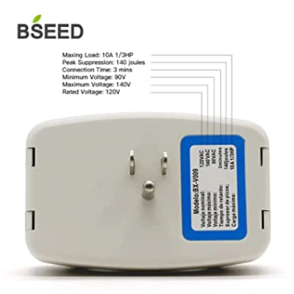 BSEED-Single Outlet Surge Protector Plug, protetor de tensão, supressor de energia para TV, PC, geladeira, 120V, 1400W