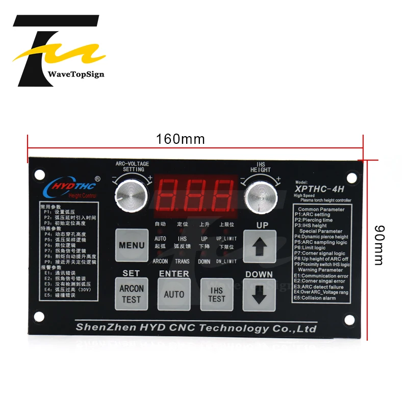 Wavtopsign-controlador de Plasma de voltaje de arco HYD XPTHC-4H, controlador de altura de antorcha de arco, THC independiente para corte por Plasma CNC, AC24V